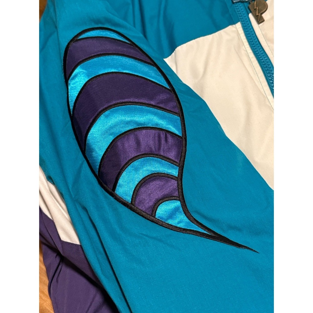 Vintage 90s Charlotte Hornets Pro Player NBA Jacket Puffer Coat Rare Men's Large - Picture 12 of 14